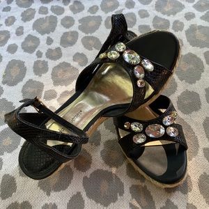 Daisy Fuentes bling strappy wedge
